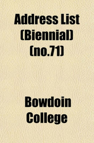 Cover of Address List (Biennial) (No.71)