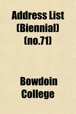 Book cover for Address List (Biennial) (No.71)