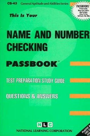 Cover of NAME AND NUMBER CHECKING