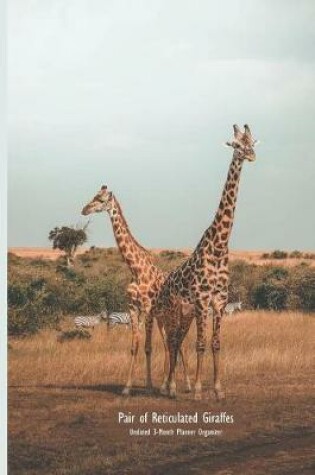 Cover of Pair of Reticulated Giraffes Undated 3-Month Planner Organizer