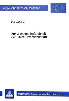 Cover of Zur Wissenschaftlichkeit Der Literaturwissenschaft