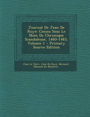 Book cover for Journal de Jean de Roye