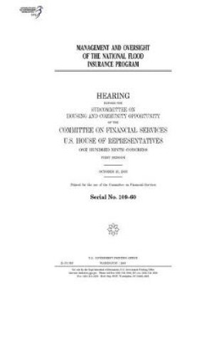 Cover of Management and oversight of the National Flood Insurance Program