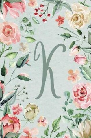 Cover of 2020 Weekly Planner, Letter/Initial K, Teal Pink Floral Design
