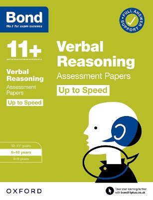 Book cover for Bond 11+: Bond 11+ Verbal Reasoning Up to Speed Assessment Papers with Answer Support 9-10 Years