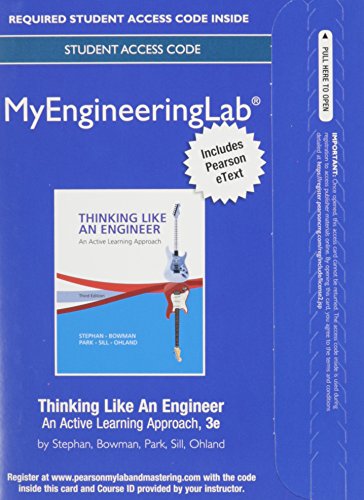 Book cover for Mylab Engineering with Pearson Etext -- Access Card -- For Thinking Like an Engineer