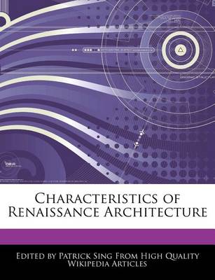 Book cover for Characteristics of Renaissance Architecture