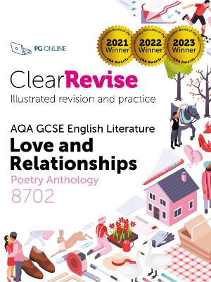 Book cover for ClearRevise AQA GCSE English Literature: Love and relationships, Poetry Anthology 8702