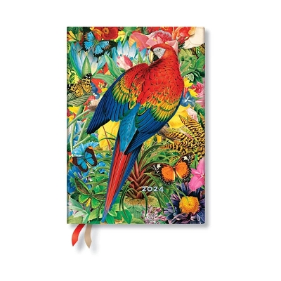 Book cover for Tropical Garden (Nature Montages) Midi Vertical 12-month Dayplanner 2024 (Elastic Band Closure)