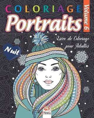 Book cover for Coloriage Portraits 6 - Nuit