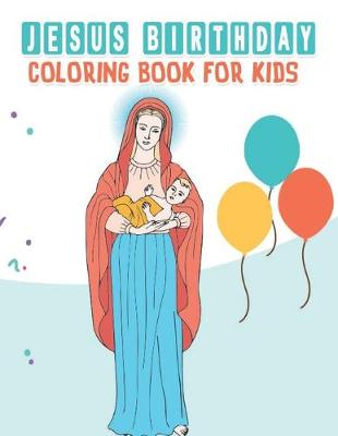 Book cover for Jesus Birthday coloring book for kids