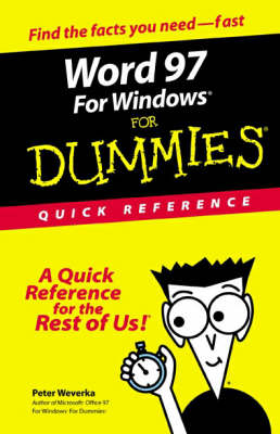 Cover of Word 97 for Windows for Dummies Quick Reference