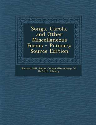 Book cover for Songs, Carols, and Other Miscellaneous Poems