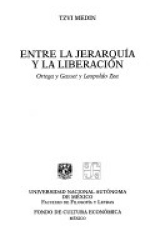 Cover of Entre la Jerarquia y la Liberacion
