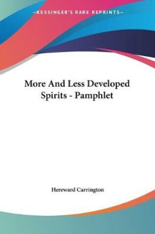 Cover of More And Less Developed Spirits - Pamphlet