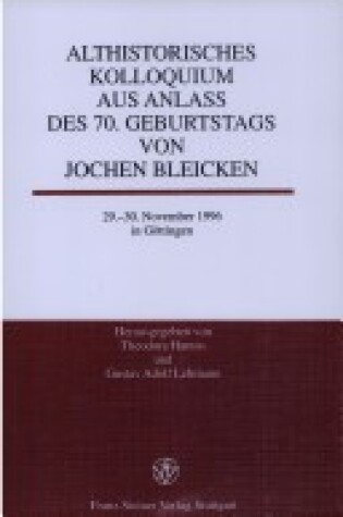 Cover of Althistorisches Kolloquium