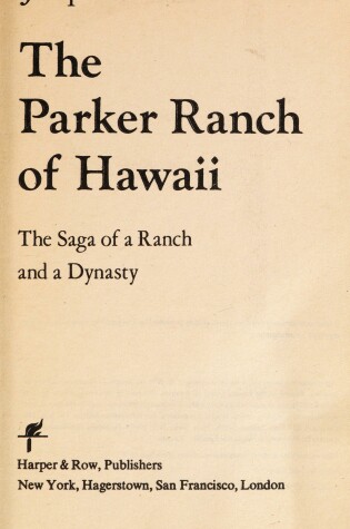 Cover of The Parker Ranch of Hawaii