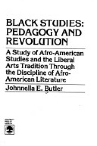 Cover of Black Studies: Pedagogy CB
