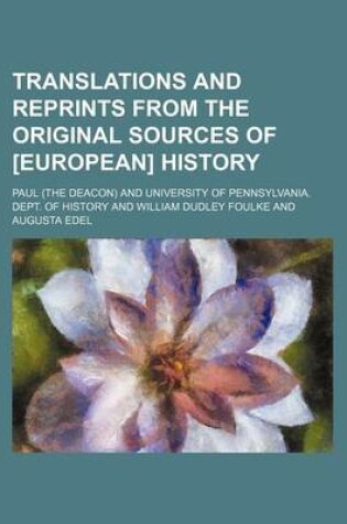 Cover of Translations and Reprints from the Original Sources of [European] History