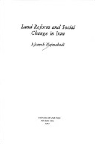 Cover of Land Reform and Social Change in Iran