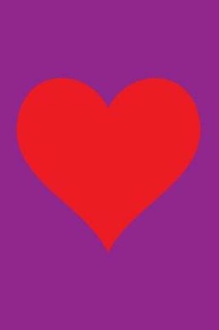 Cover of Blank Notebook - 100 Pages - Red Heart on Purple