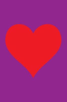 Book cover for Blank Notebook - 100 Pages - Red Heart on Purple