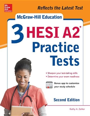 Book cover for McGraw-Hill Education 3 Hesi A2 Practice Tests, Second Edition