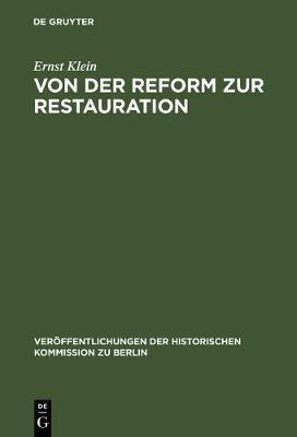 Book cover for Von Der Reform Zur Restauration