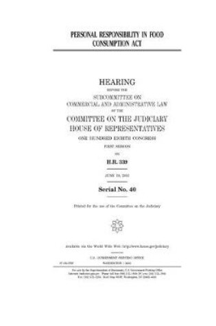 Cover of Personal Responsibility in Food Consumption Act