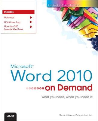 Book cover for Microsoft Word 2010 On Demand