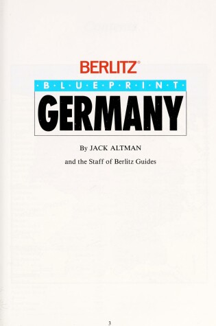 Cover of Berlitz Blueprint Germany