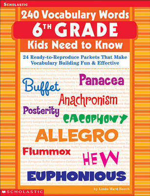 Book cover for 240 Vocabulary Words 6th Grade Kids Need to Know