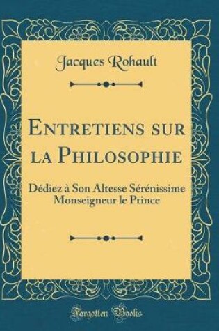 Cover of Entretiens Sur La Philosophie