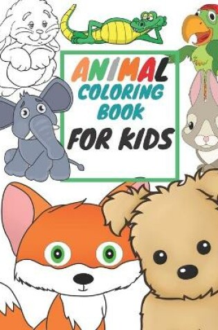Cover of animal coloring book for kids