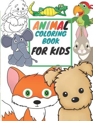 Book cover for animal coloring book for kids