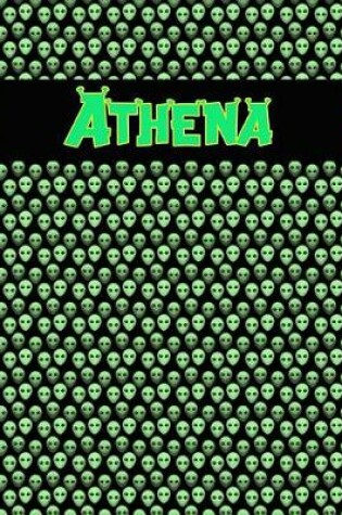 Cover of 120 Page Handwriting Practice Book with Green Alien Cover Athena