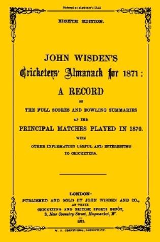 Cover of Wisden Cricketers' Almanack 1871