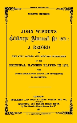 Book cover for Wisden Cricketers' Almanack 1871