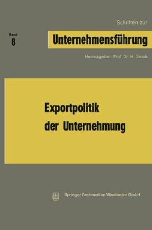 Cover of Exportpolitik der Unternehmung