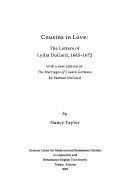 Book cover for Cousins in Love: The Letters of Lydia Dugard, 1665-1672, with a New Edition of the Marriages of Cousin Germans by Samuel Dugard