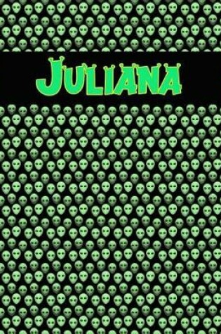 Cover of 120 Page Handwriting Practice Book with Green Alien Cover Juliana