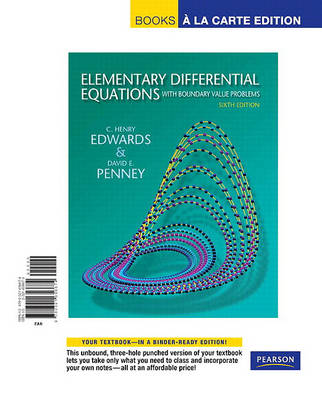 Book cover for Elementary Differential Equations with Boundary Value Problems, Books a la Carte Edition