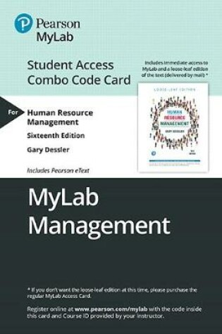 Cover of Mylab Management with Pearson Etext -- Combo Access Card -- For Human Resource Management