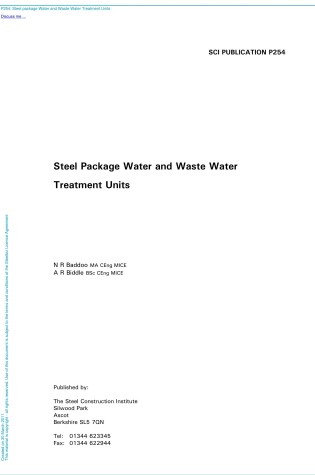 Cover of Steel Package Water and Waste Water Treatment Units