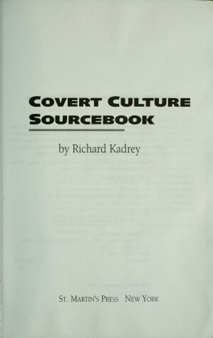 Book cover for Covert Culture Sourcebook