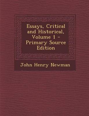 Book cover for Essays, Critical and Historical, Volume 1 - Primary Source Edition