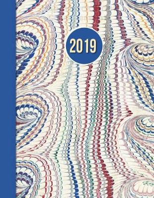 Book cover for 2019 Planner; Blue Marbled