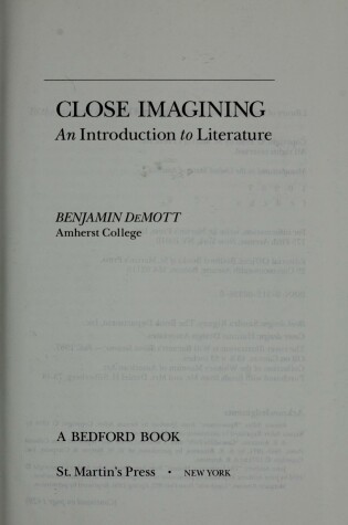 Cover of Close Imagining