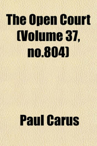 Cover of The Open Court (Volume 37, No.804)