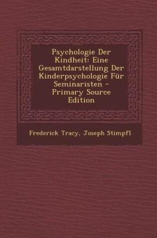 Cover of Psychologie Der Kindheit